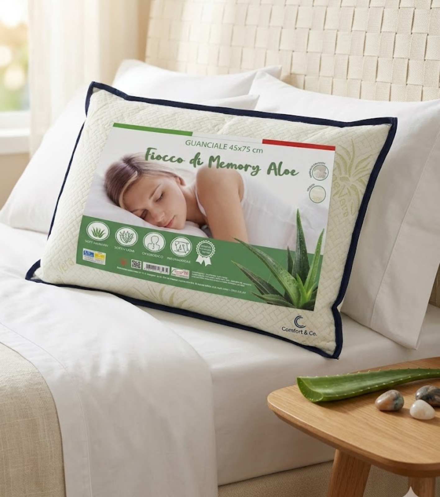 GUANCIALE FIOCCO MEMORY ALOE 45X75 Tellini S.r.l. Wholesale Clothing